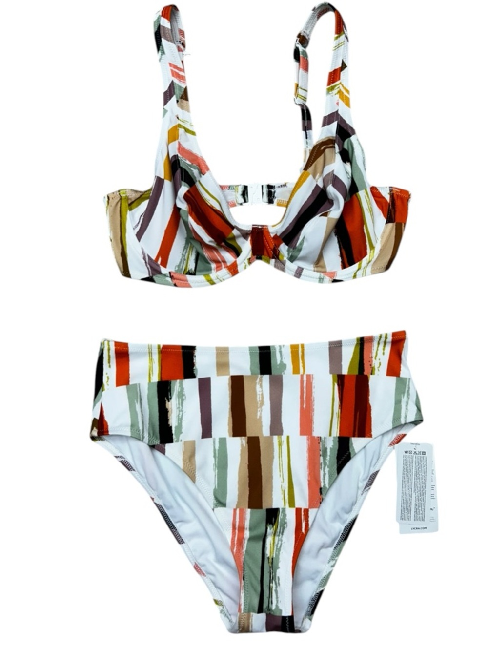 Freya Shell Island Bikini High Waist Full Bust Top, Medium, NWT, White Orange - Picture 5 of 16